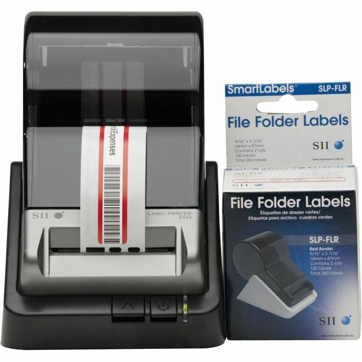 Seiko SLP-FLR SmartLabel File Folder Label, Self-adhesive, Red, 2 Roll