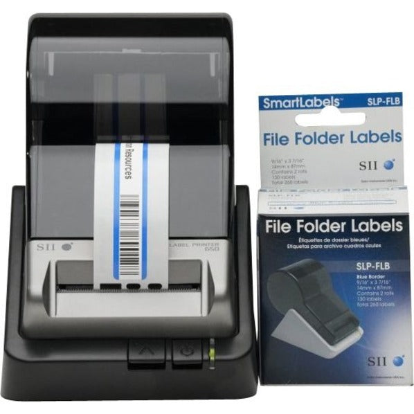 Seiko SLP-FLB SmartLabel File Folder Label, Self-adhesive, Blue, 2 Roll