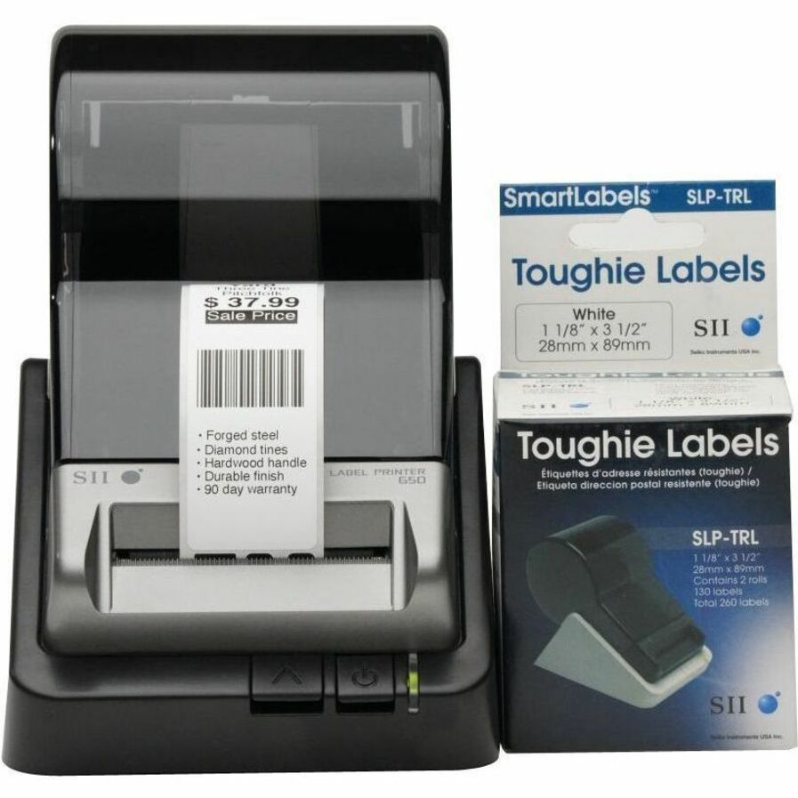 Seiko SLP-TRL SmartLabel Toughie Address Label, Tear and Chemical Resistant, 1 1/8" x 3 1/2", 2 Roll