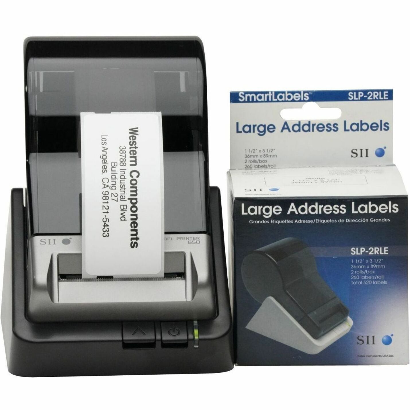 Seiko SLP-2RLE SmartLabel Printer Large Address Labels, 1-1/2"x3-1/2", 260 Labels per Roll