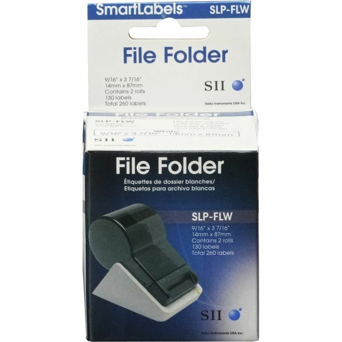 Seiko SLP-FLW High Quality File Folder Labels, 9/16"x3-7/16", 130 Labels, White