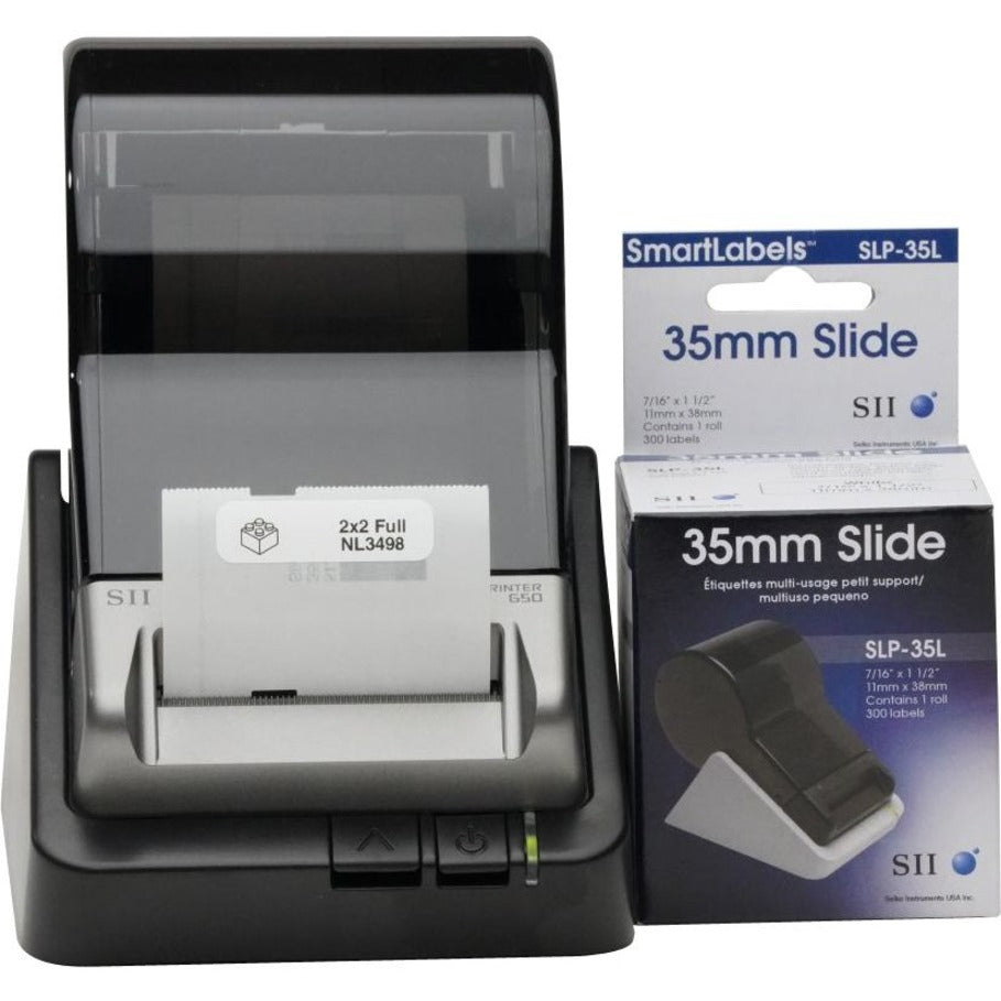Seiko SLP-35L Slide Labels, 35mm, 7/16"x1-1/2", 300/BX, White