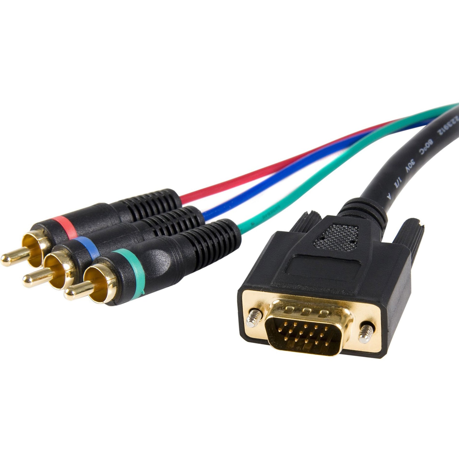 StarTech.com HD15CPNTMM3 Cable Adapter - RCA Breakout - HD15 (m) - Component (f) - 3 ft, Video Cable [Discontinued]