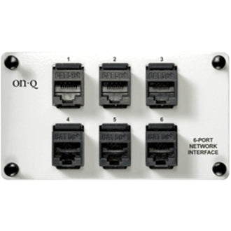 On-Q AC1000 6-Port Cat5e Patch Panel, Network Interface Module for Easy Network Connections
