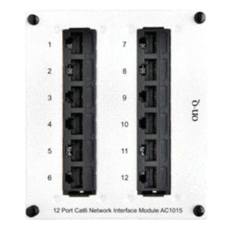On-Q AC1015 12-Port Cat6 Network Patch Panel, RJ-45 Ports, Wall-Mountable