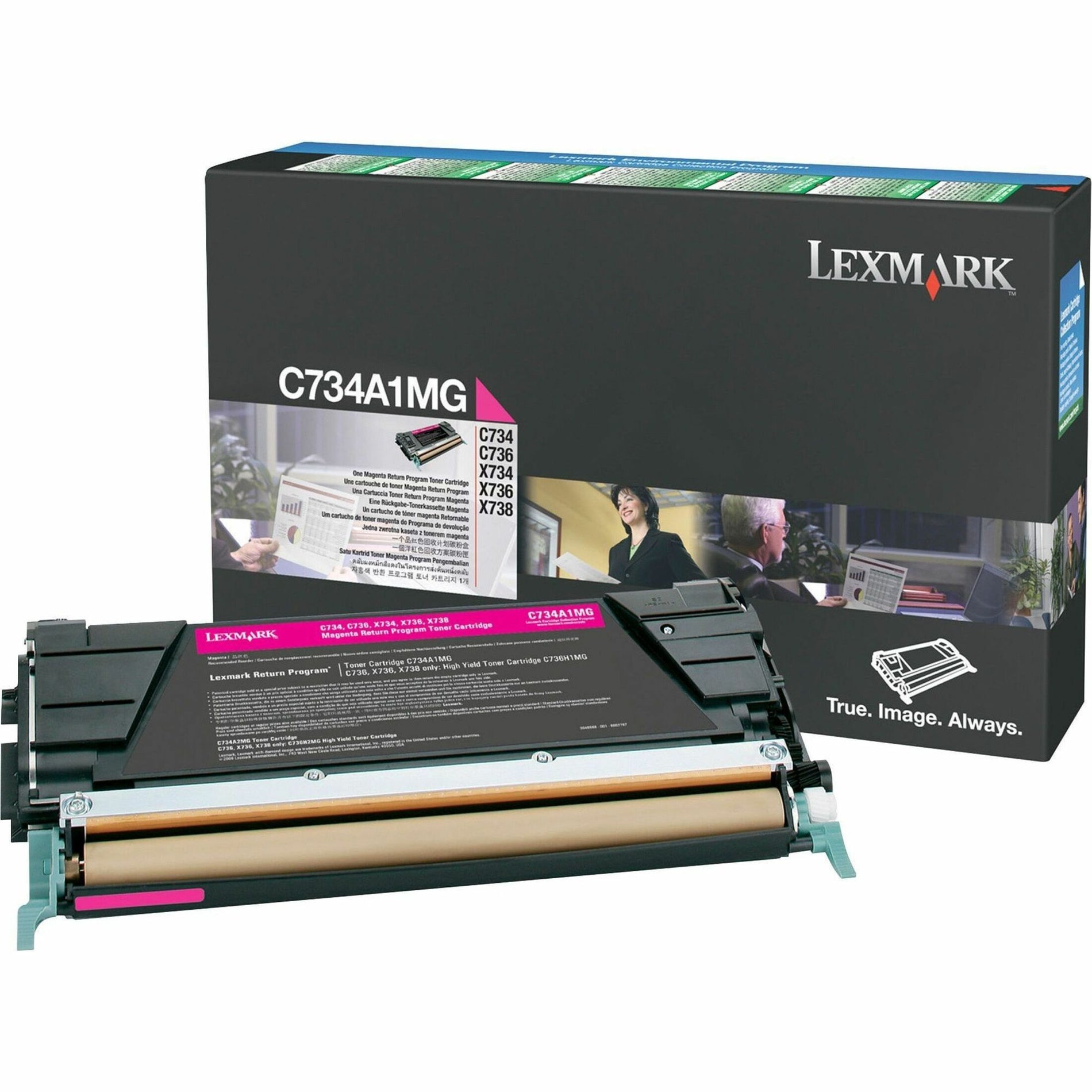 Lexmark C734A1MG Toner Cartridge, Magenta, 6000 Page Yield