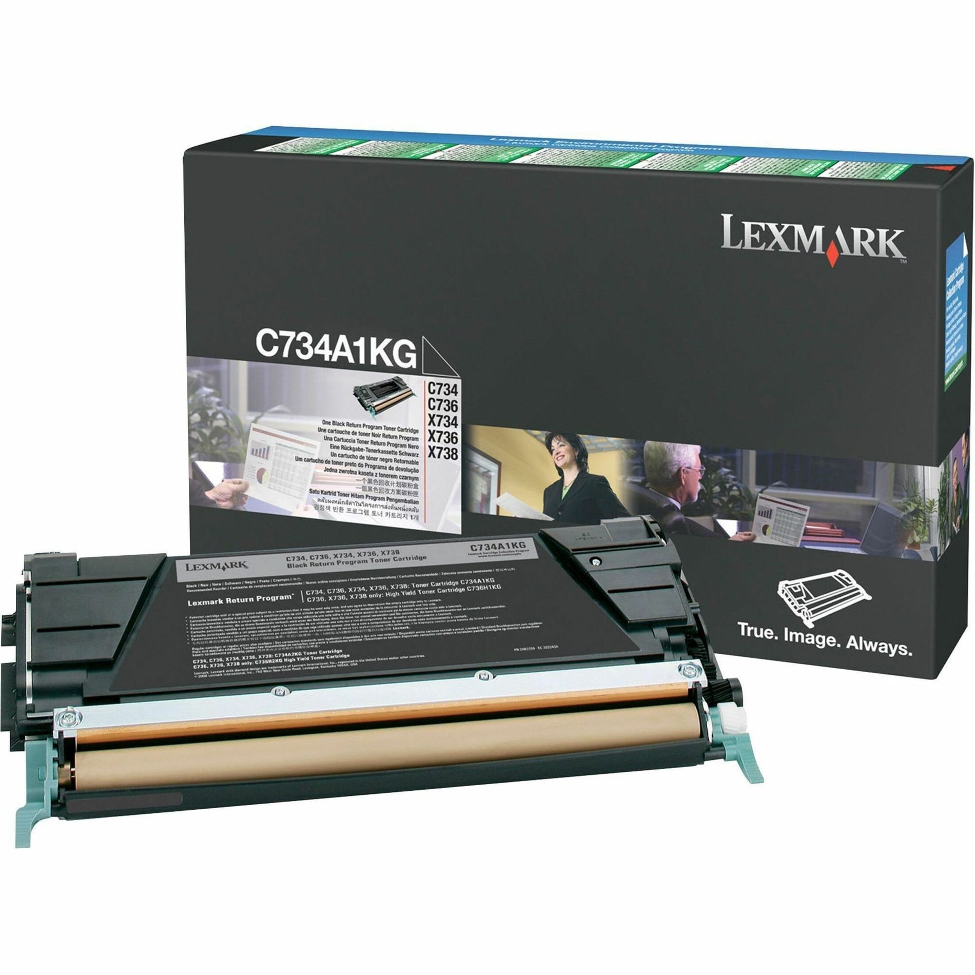 Lexmark C734A1KG Toner Cartridge, 8000 Page Yield, Black