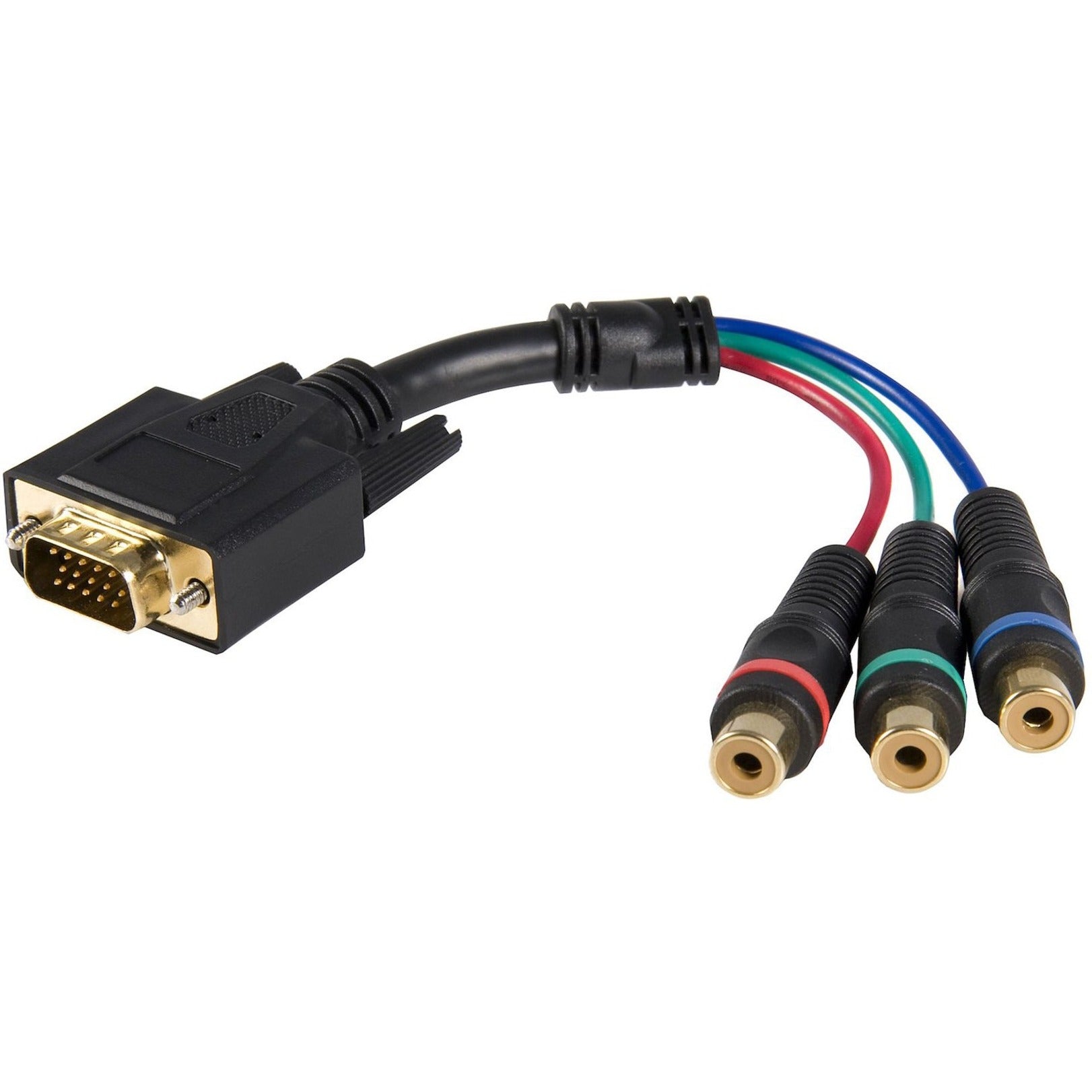StarTech.com HD15CPNTMF HD15 to Component RCA Breakout Cable Adapter - M/F, Connect VGA to RCA Video