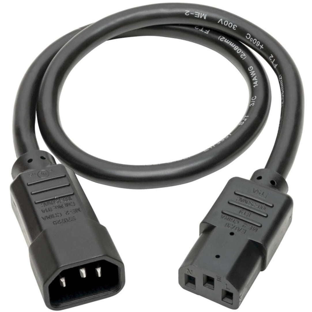 Tripp Lite P005-002 Power Interconnect Cable, 2 ft, 14 AWG, 15A, 250V AC