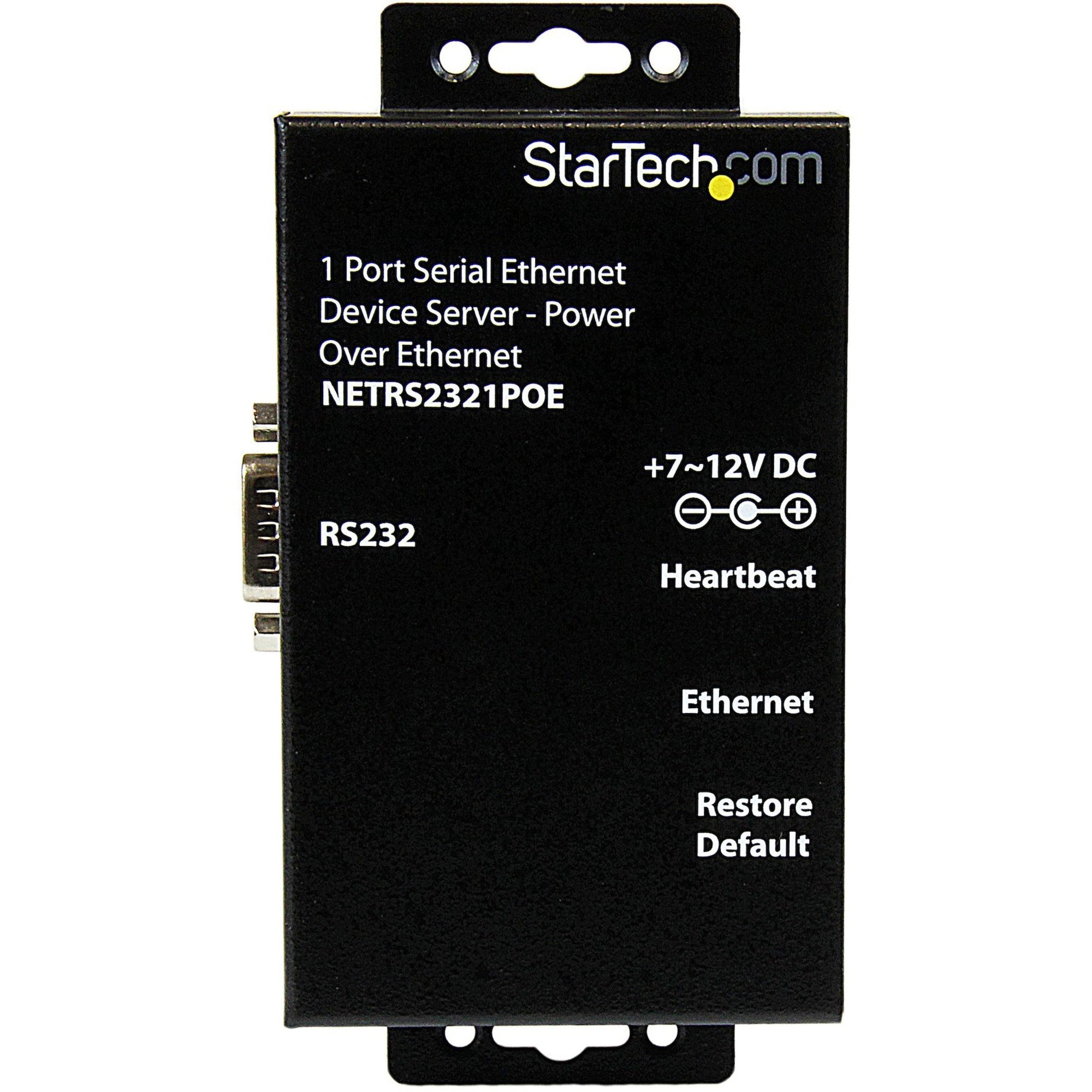 StarTech.com NETRS2321POE 1 Port RS232 Serial Ethernet Device Server - PoE Power Over Ethernet TAA Compliant 2 Year Warranty [Discontinued]