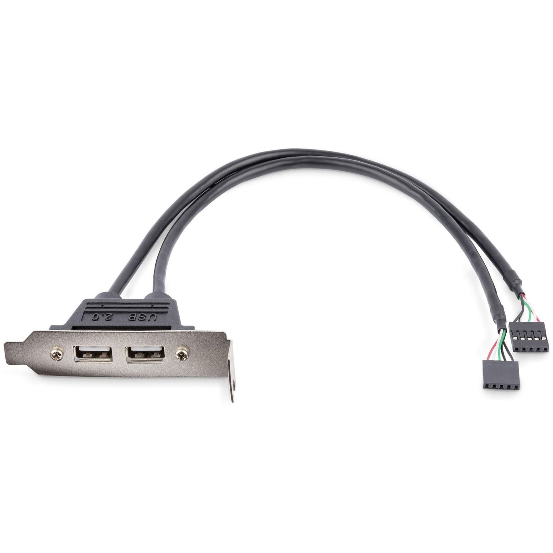 StarTech.com USBPLATELP 2 Port USB A Female Low Profile Slot Plate Adapter, Data Transfer Adapter