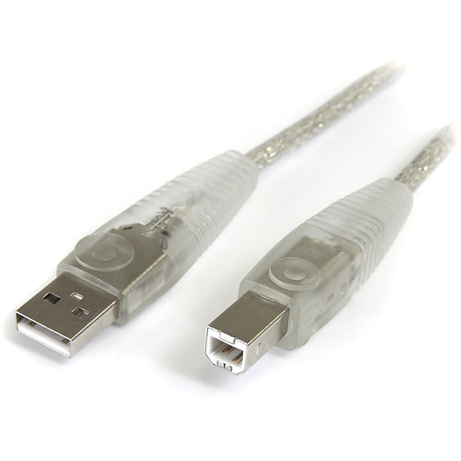 StarTech.com USB2HAB10T 10 ft Transparent USB 2.0 Cable - A to B, High-Speed Data Transfer, Lifetime Warranty