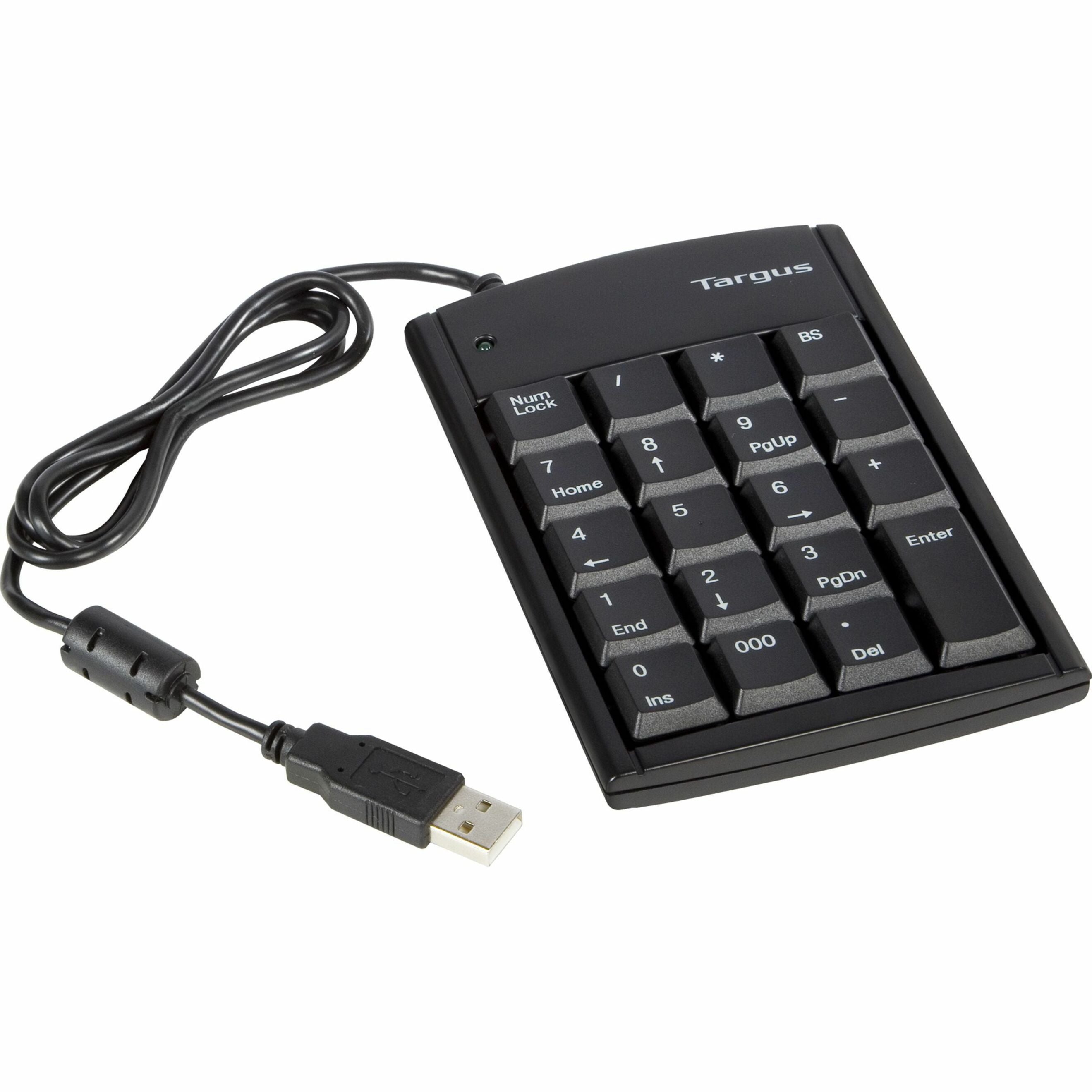 Targus PAUK10U Ultra Mini USB Keypad - USB - 19 Keys - Black, Convenient Data Input for Spreadsheet and Financial Applications