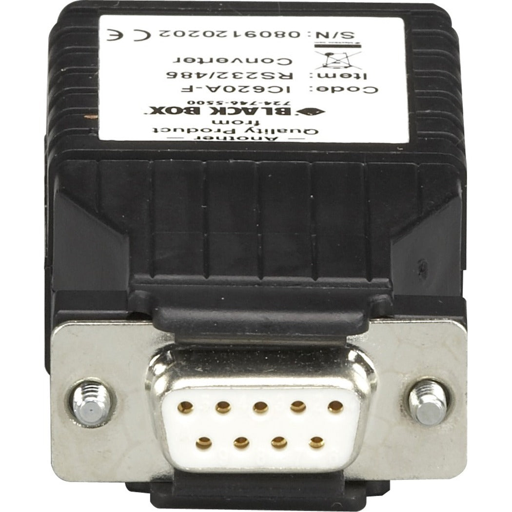 Black Box IC620A-F RS-232/485 Converter Transceiver/Media Converter, Operates over 2 or 4 wires, Up to 115.2 Kbps
