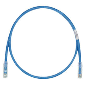 Panduit UTPSP1BUY Cat.6 UTP Patch Cord, 1 ft Network Cable, Copper Conductor, Clear Boot, Blue