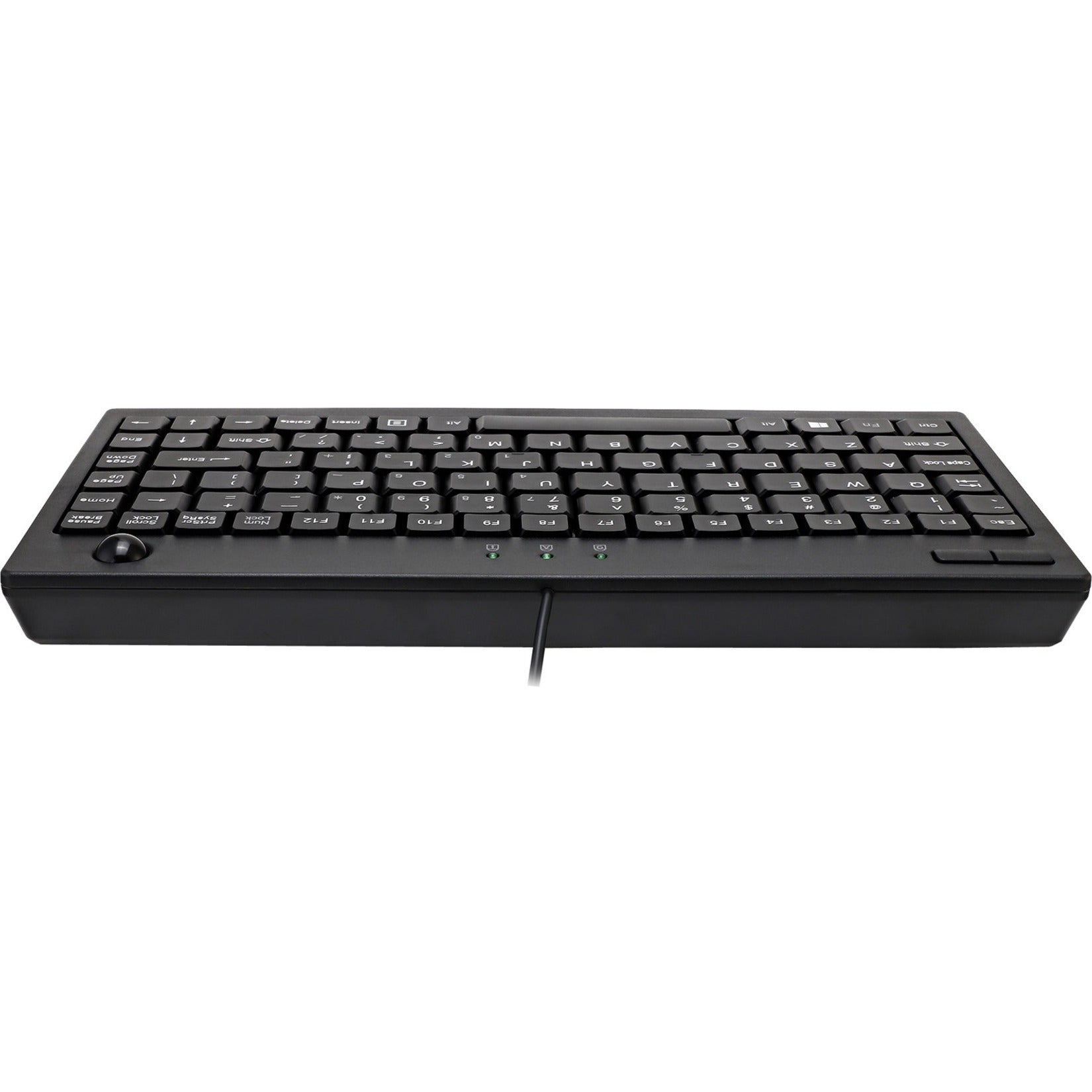 Adesso AKB-310UB Mini Trackball Keyboard - USB, 87 Keys, Black