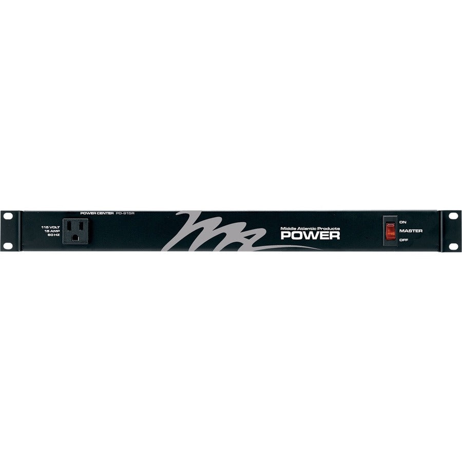 Middle Atlantic PD-915R 9-Outlets Power Strip, 120V AC, 15A, 9 ft Cord Length, Rack-mountable, Black Anodized