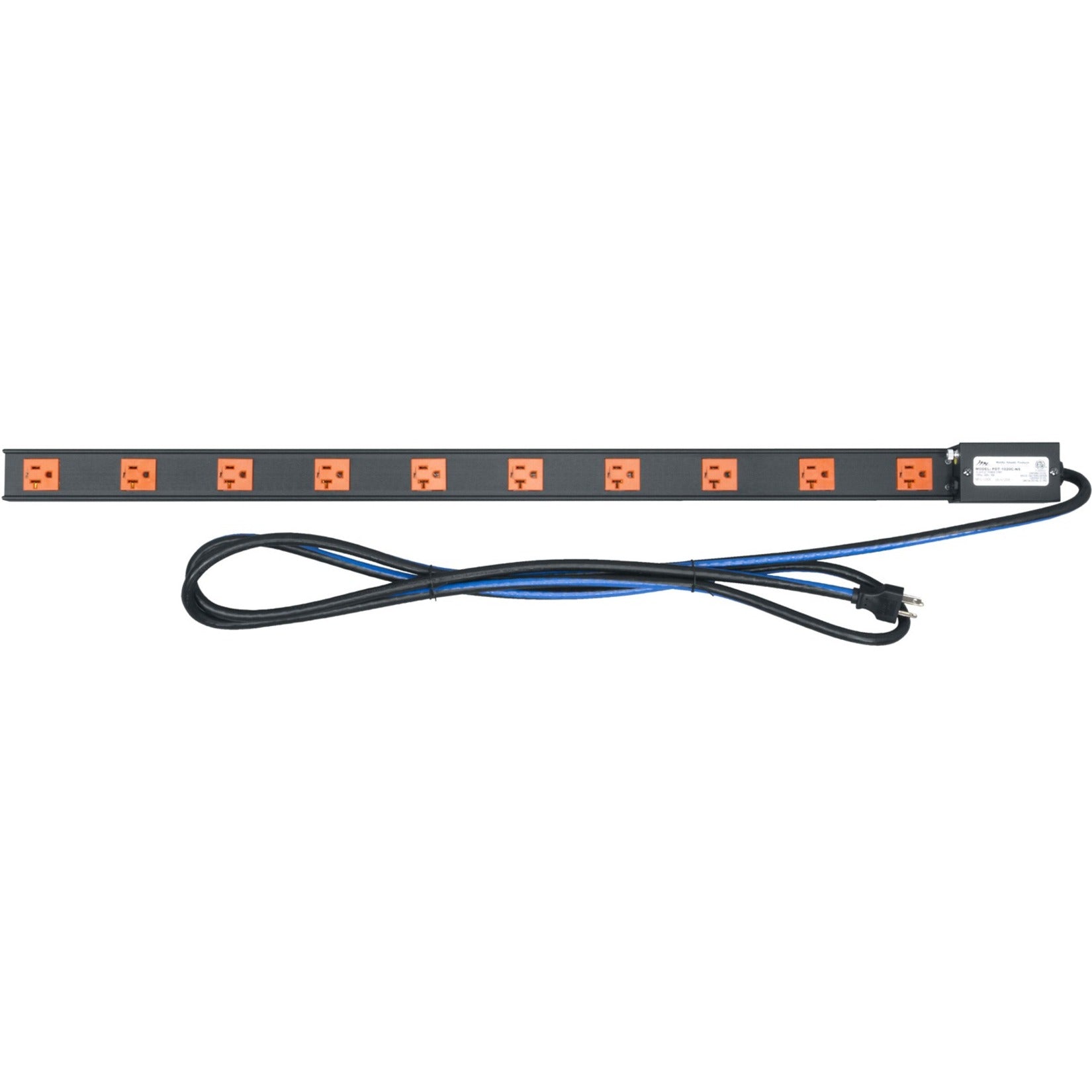 Middle Atlantic PDT-1020C-NS 10-Outlets Power Strip, 115V AC, 20A, 10 ft Cord Length