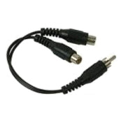 RCA AH25N Audio Y Cable, 2-Way Splitter Cable, Copper Conductor, 3" Length