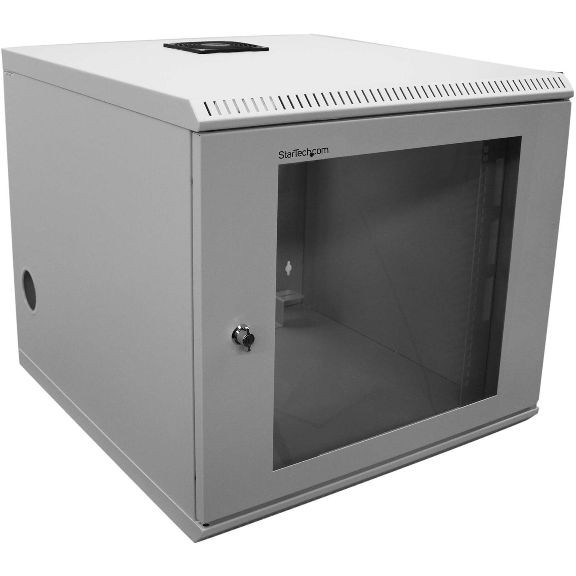 StarTech.com CAB1019WALL 10U 19" Wall Mounted Server Rack Cabinet, Fully Assembled, Removable Front Door, Adjustable Mounting Rails