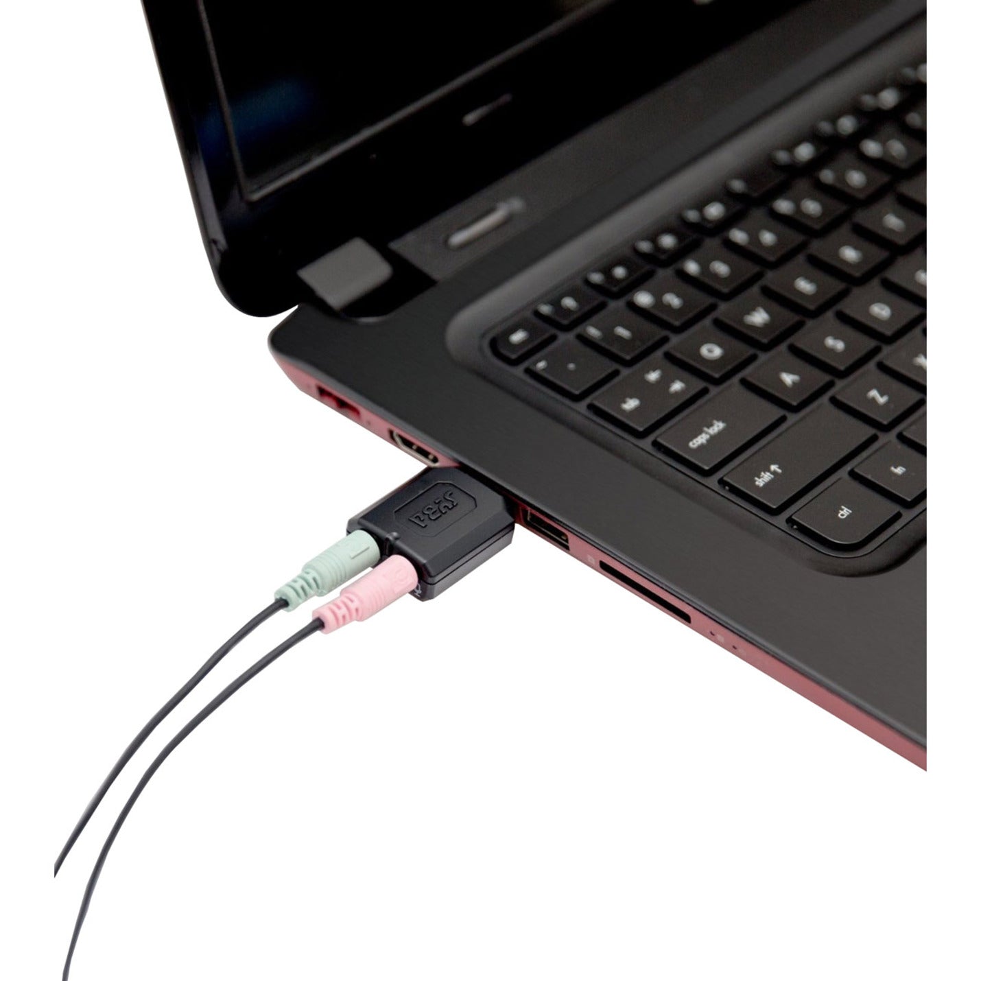 SYBA Multimedia SD-CM-UAUD USB 2.0 External Stereo Audio Adapter, LED Indicator, 2-way, USB Type A - Male to Mini-phone Stereo Audio - Female