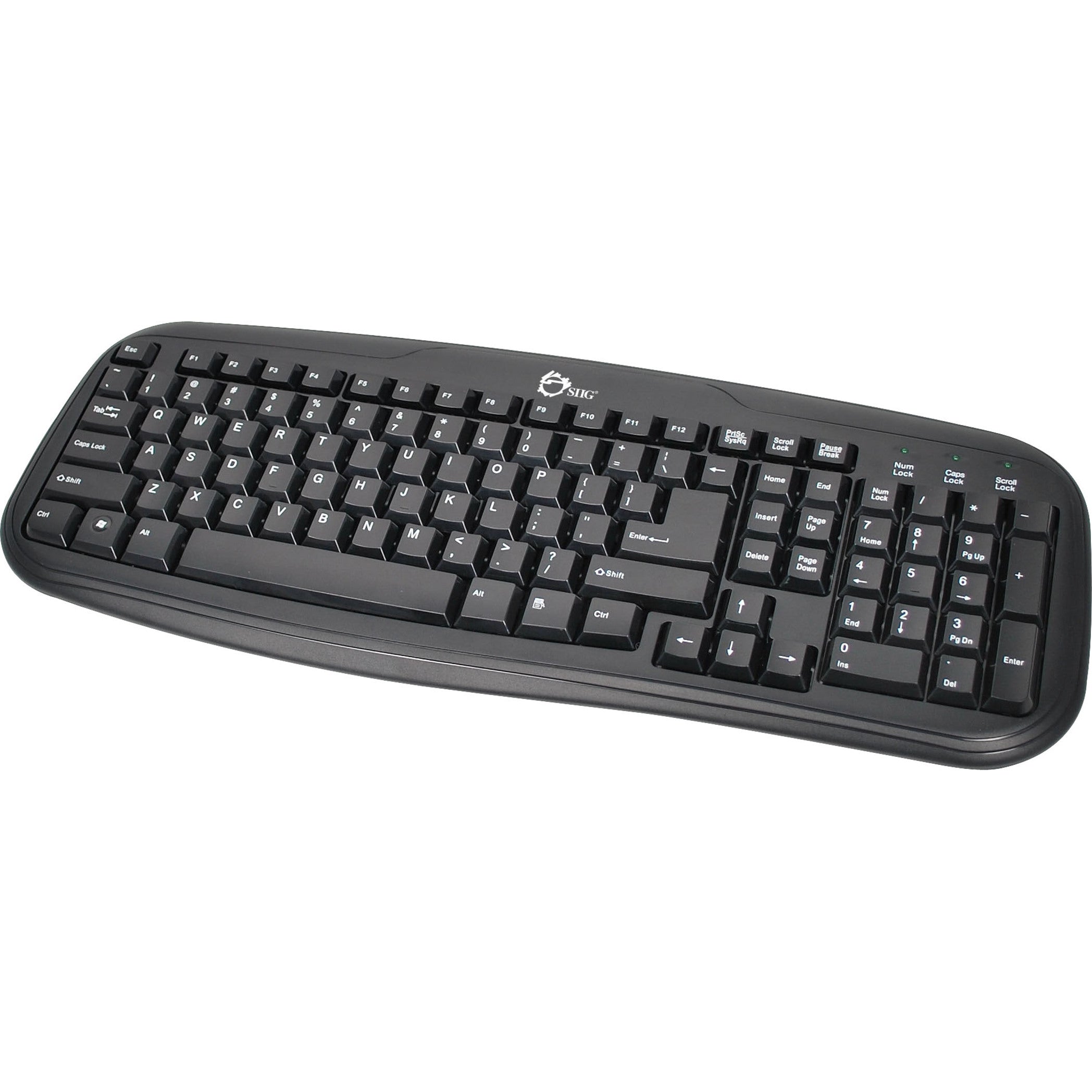 SIIG JK-US0012-S1 USB Desktop Keyboard, Water Resistant, Quiet Keys, 103 Keys