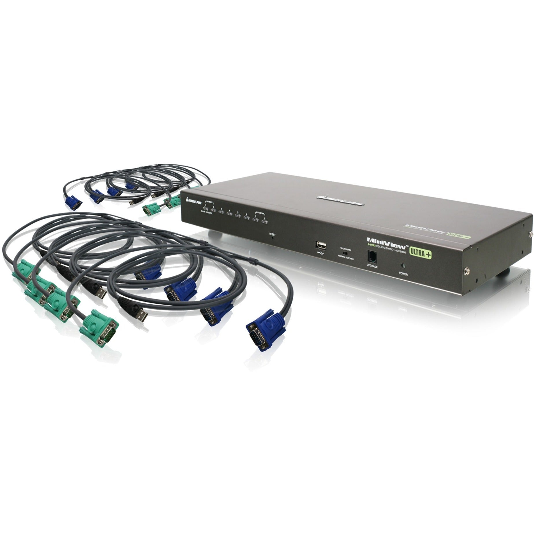 IOGEAR GCS1808KITU Combo KVM Switch, 8-Port Rack-Mountable USB KVM Switchbox