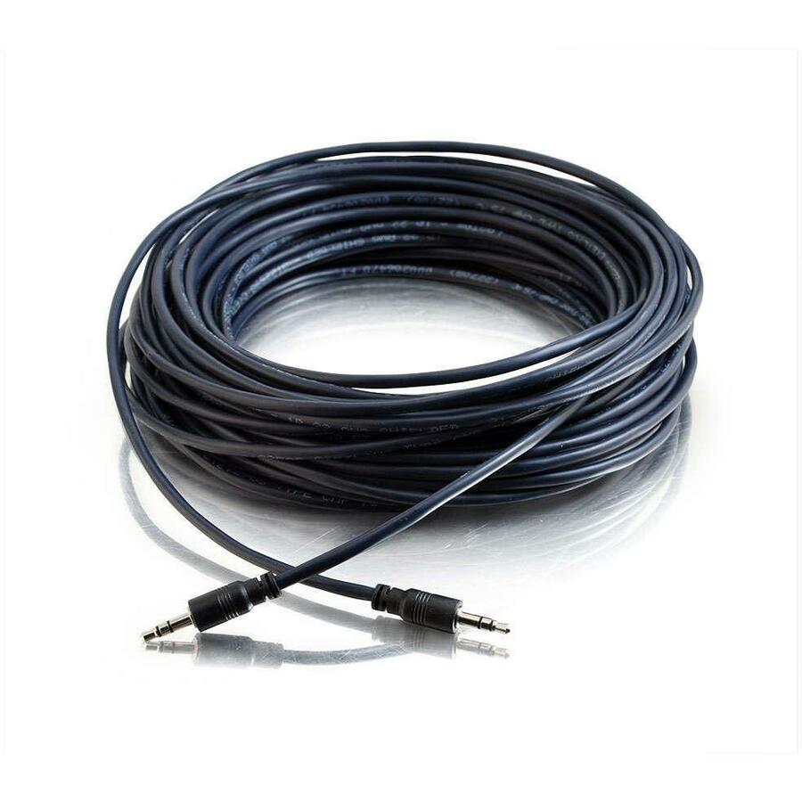 C2G 50ft Plenum-Rated 3.5mm Stereo Audio Cable with Low Profile Connectors (40518)