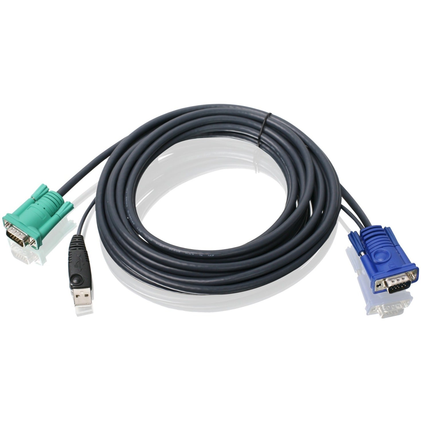 IOGEAR G2L5205U USB KVM Cable 16 Ft - Flexible, EMI/RF Protection, Corrosion Resistant, Black