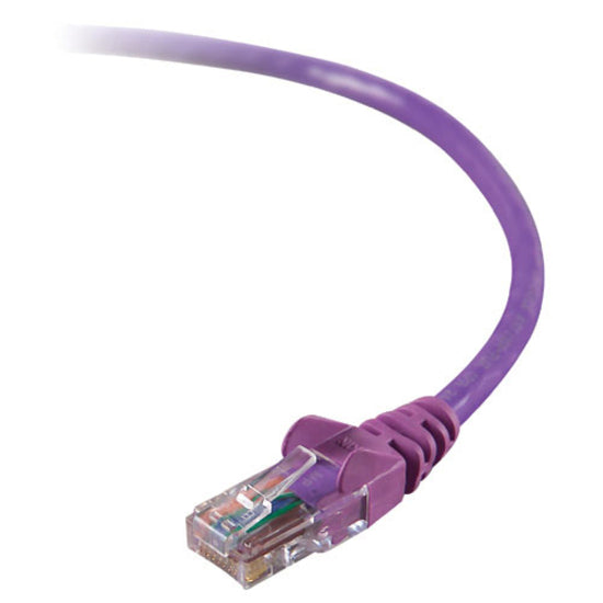Belkin A3L791-12-PUR RJ45 Category 5e Patch Cable, 12 ft, Snagless, Molded, Purple