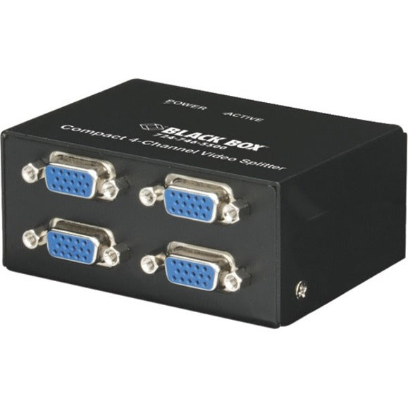 Black Box AC1056A-4 Compact Video Splitter, 4-Port VGA Switchbox, 350 MHz Bandwidth, 1920 x 1440 Resolution