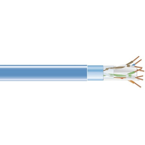 Black Box EVNSL0601A-1000 CAT6 STP Cable - 1000ft, Blue. High-Speed Network Cable with Lifetime Warranty.