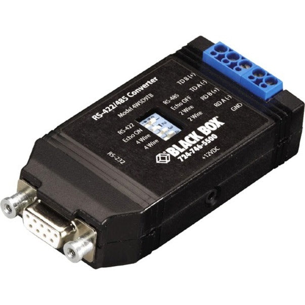 Black Box IC820A Universal RS-232 to RS-422/485 Bidirectional Converter, 2 Ports, 5 Year Warranty