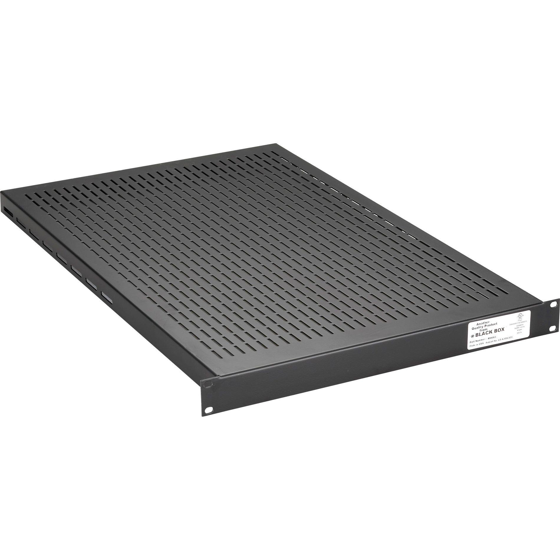 Black Box RM083 Adjustable Vented Rack Shelf, 1U, 150 lb Capacity