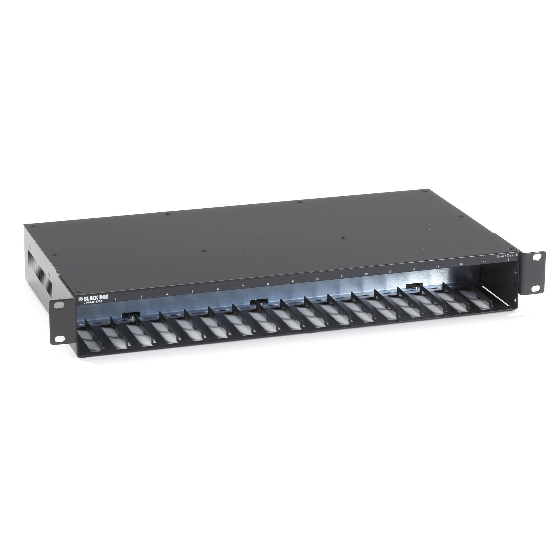 Black Box LHC018A-AC-R2 MultiPower Miniature Power Tray - 18-Slot, Rack Shelf for Power Module and Media Converter