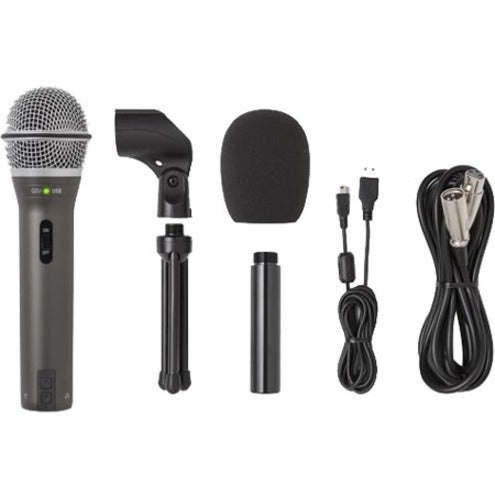 Samson SAQ2U Q2U Recording and Podcasting Pack, Rugged Wired Dynamic Microphone - Gray