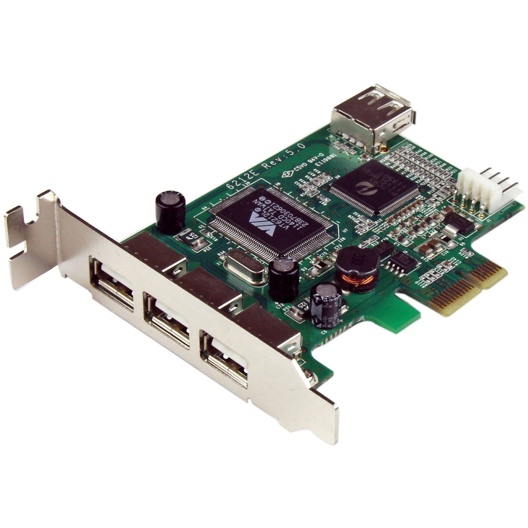 StarTech.com PEXUSB4DP 4 Port PCI Express Low Profile High Speed USB Card, TAA Compliant, 2 Year Warranty