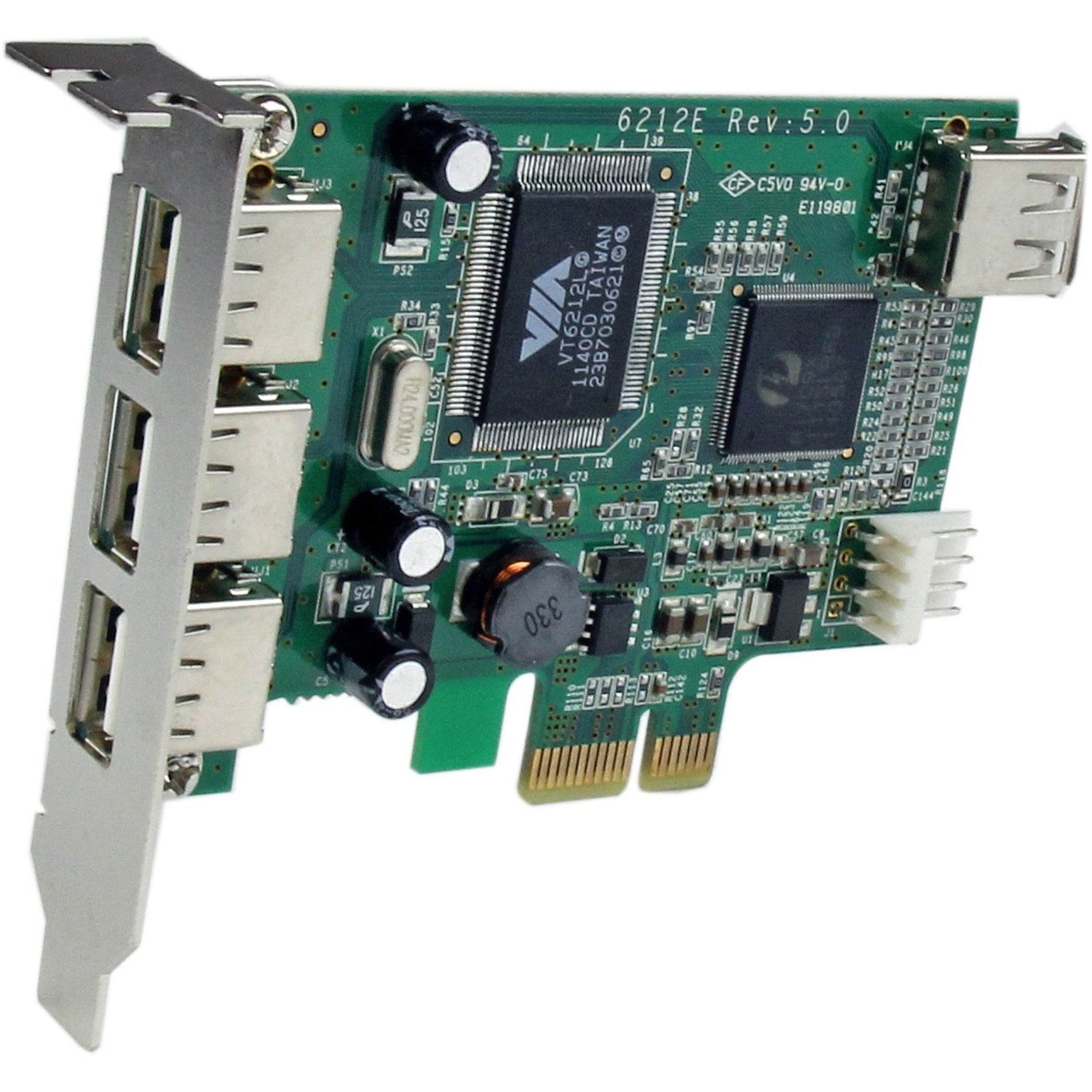 StarTech.com PEXUSB4DP 4 Port PCI Express Low Profile High Speed USB Card, TAA Compliant, 2 Year Warranty