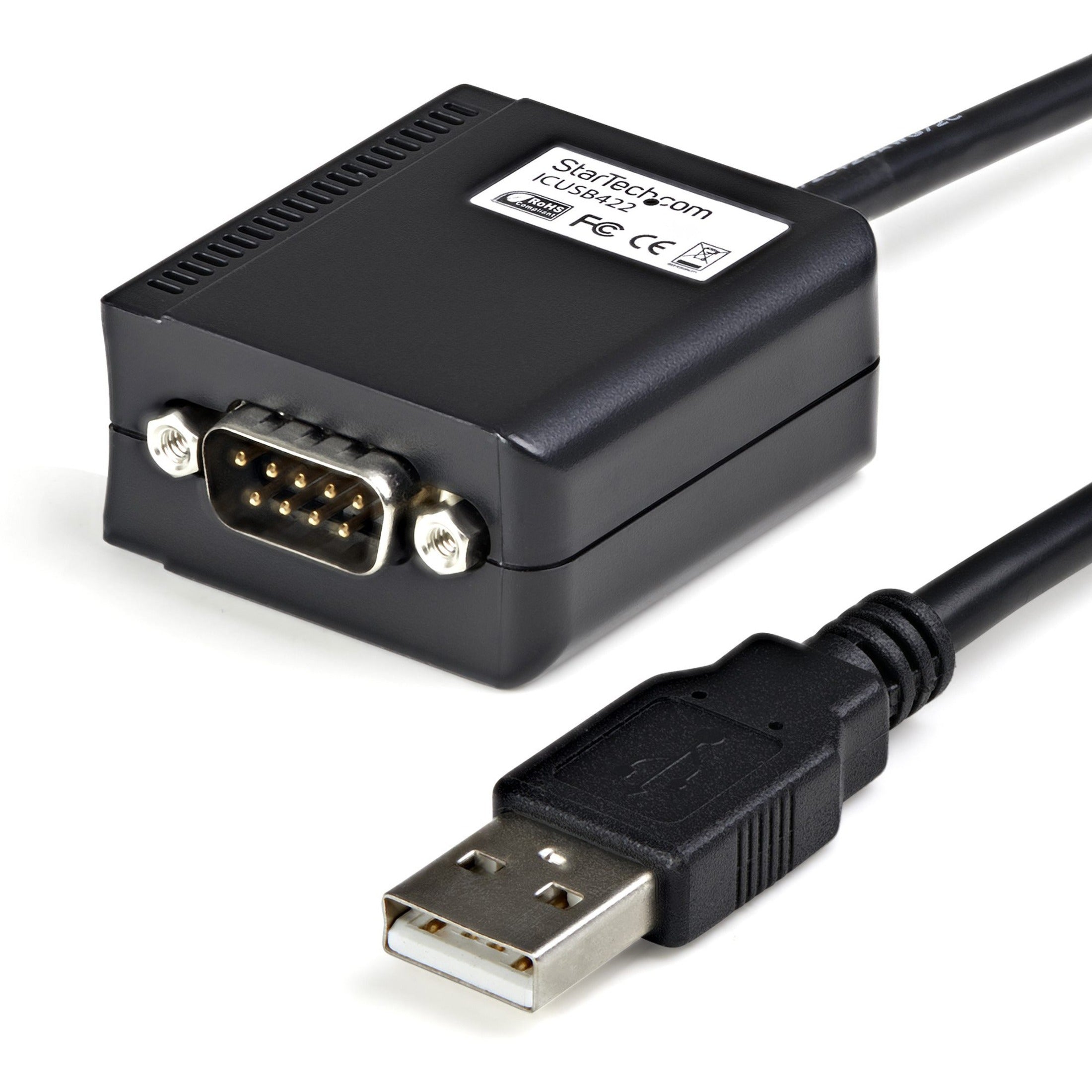 Mini USB 2.0 to RS-232 DB-9 Serial Adapter w/ 15kV ESD Protection & 3ft.
