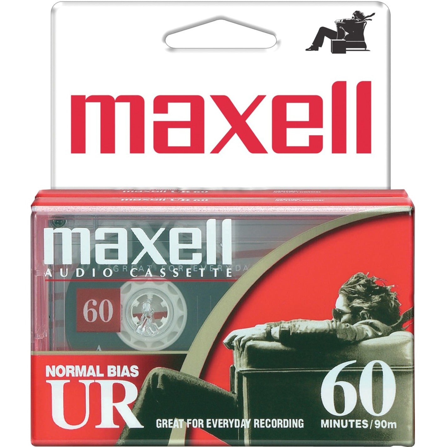 Maxell 109024 UR60 Cassette Tape (2 Pack), 60 Minute Storage Capacity, Normal BIAS
