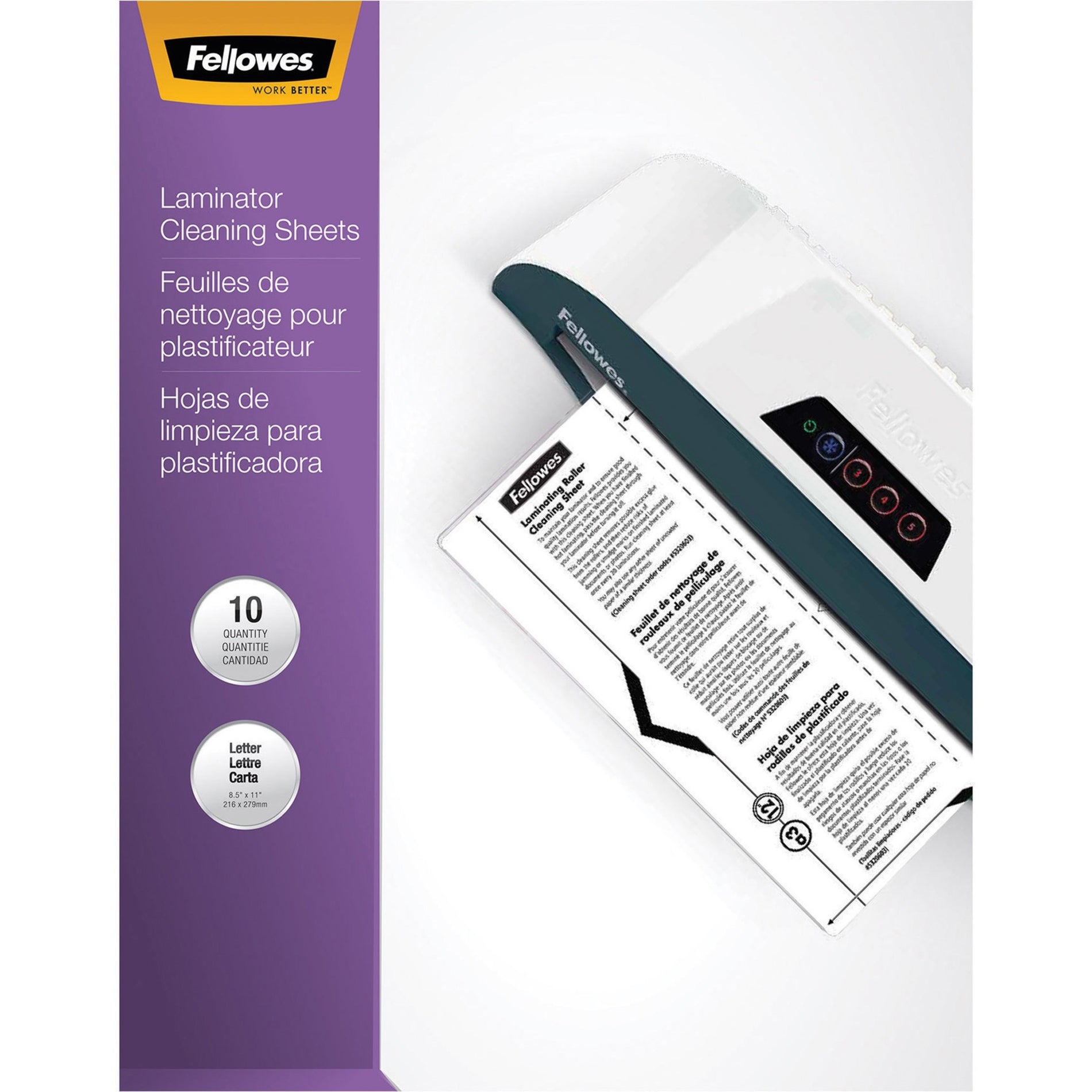 Fellowes 5320603 Laminator Cleaning Sheets 10pk, Keep Your Laminator Clean and Efficient