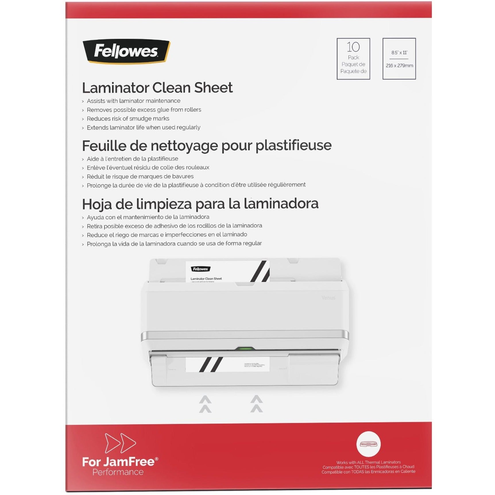 Fellowes 5320603 Laminator Cleaning Sheets 10pk, Keep Your Laminator Clean and Efficient