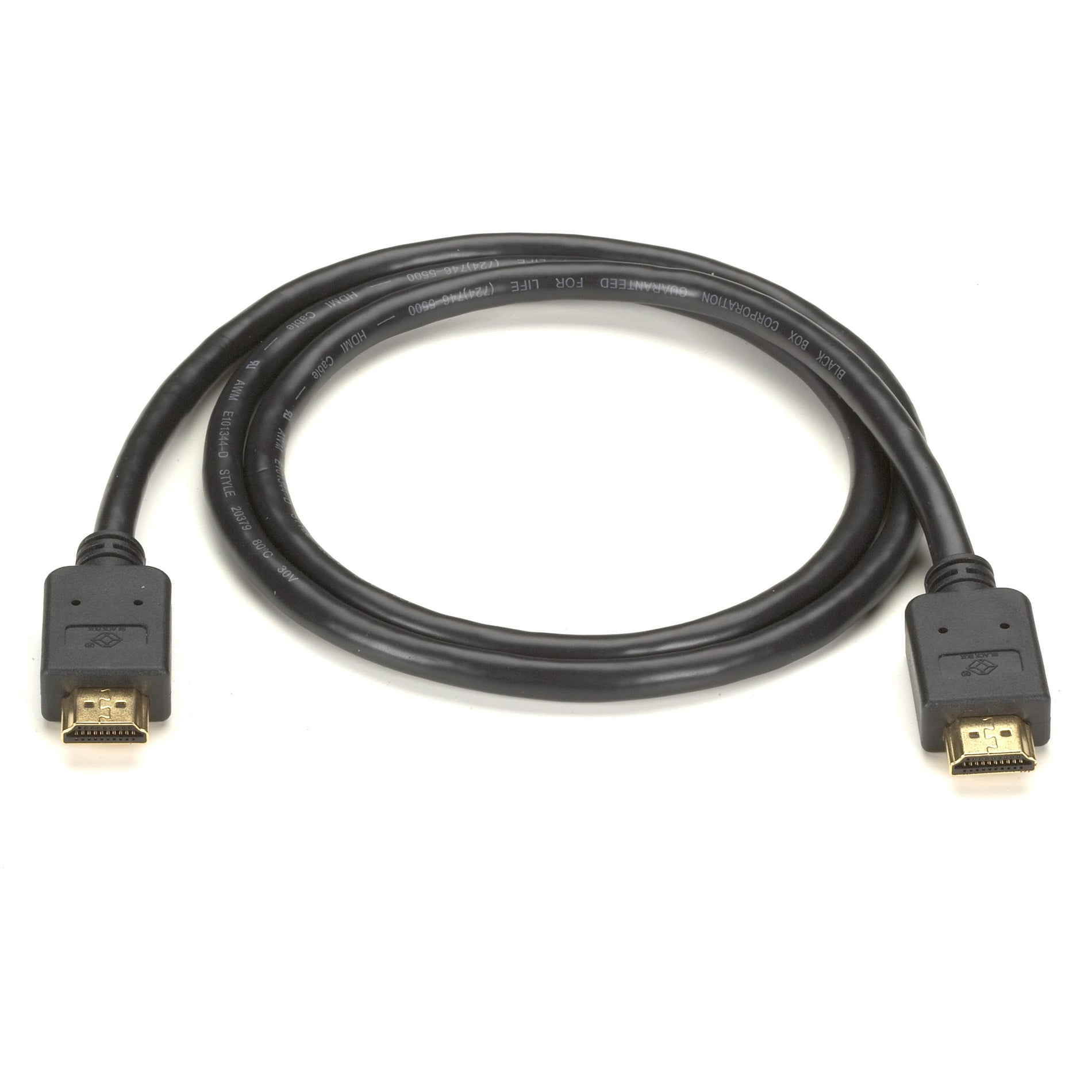 Black Box EVHDMI01T-001M HDMI Cable, 3.28 ft, Molded, Stranded, Copper, Shielded, Gold Plated