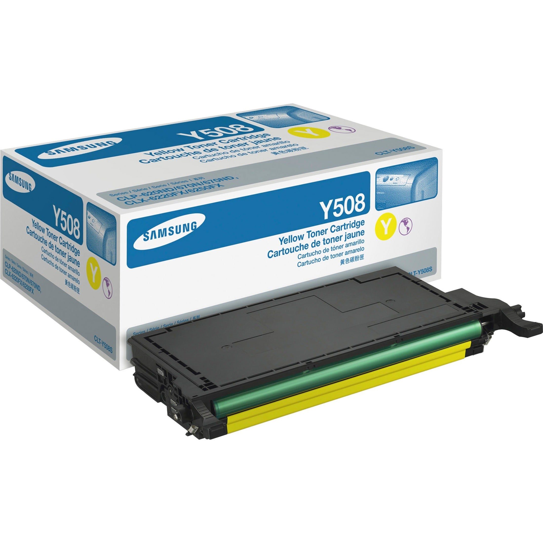 Samsung CLT-Y508S CLTC508S Toner Cartridge, Yellow, 2,000 Pages Yield