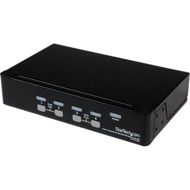 StarTech.com SV431DUSBU 4 Port 1U Rackmount USB KVM Switch with OSD, Maximum Video Resolution 1920 x 1440, 3 Year Limited Warranty