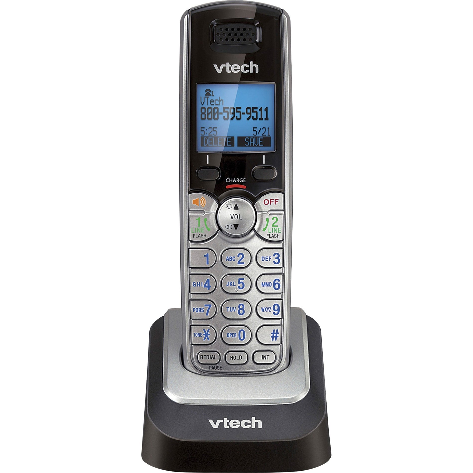 VTech DS6101 Vtech DECT 6.0 Two-line Accessory Handset, 2-Line Operation, Crystal Clear Conversations