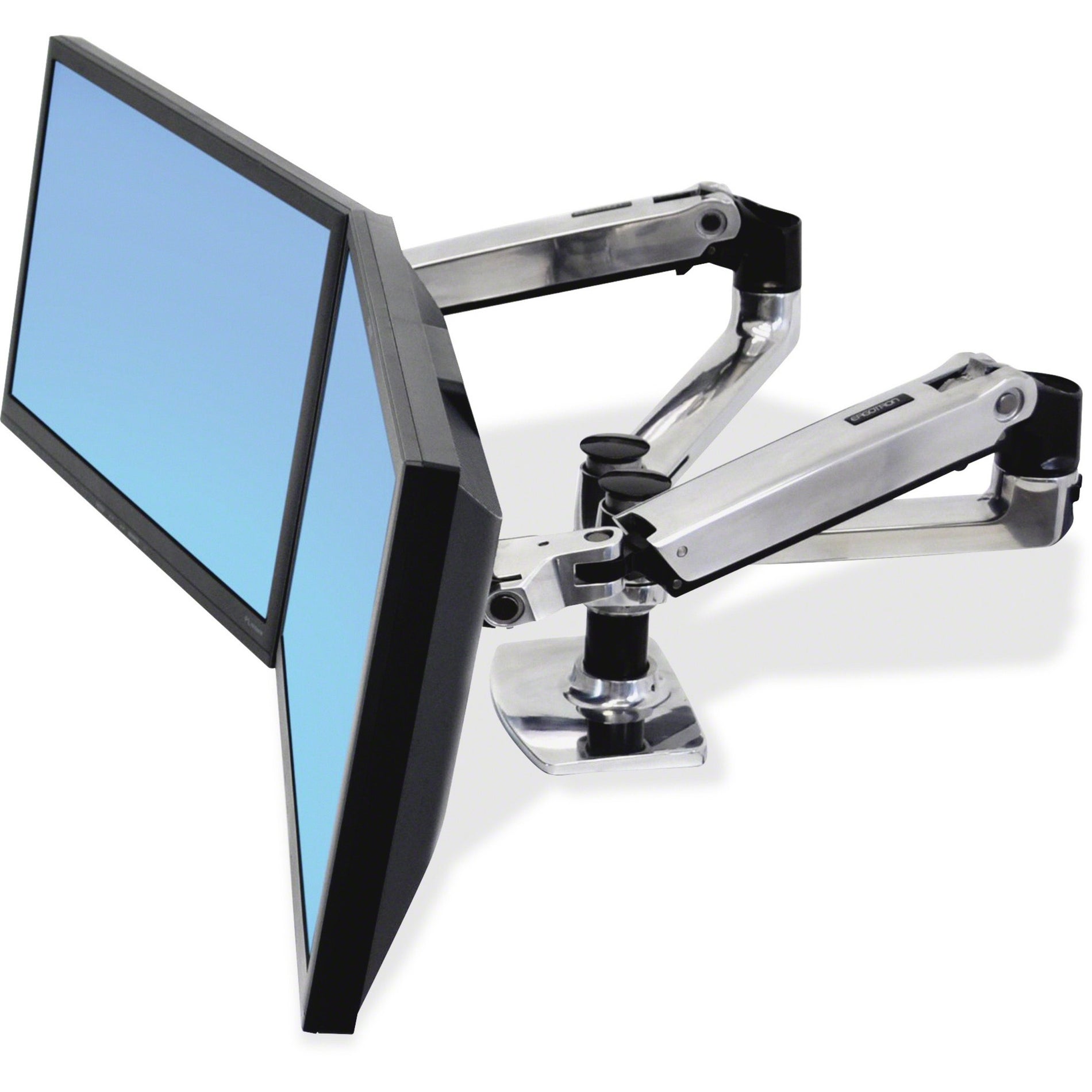 Ergotron 45 245 026 LX Dual Side-by-Side Arm, Swivel, Tilt, 40 lb Load Capacity, 27" Screen Size Supported