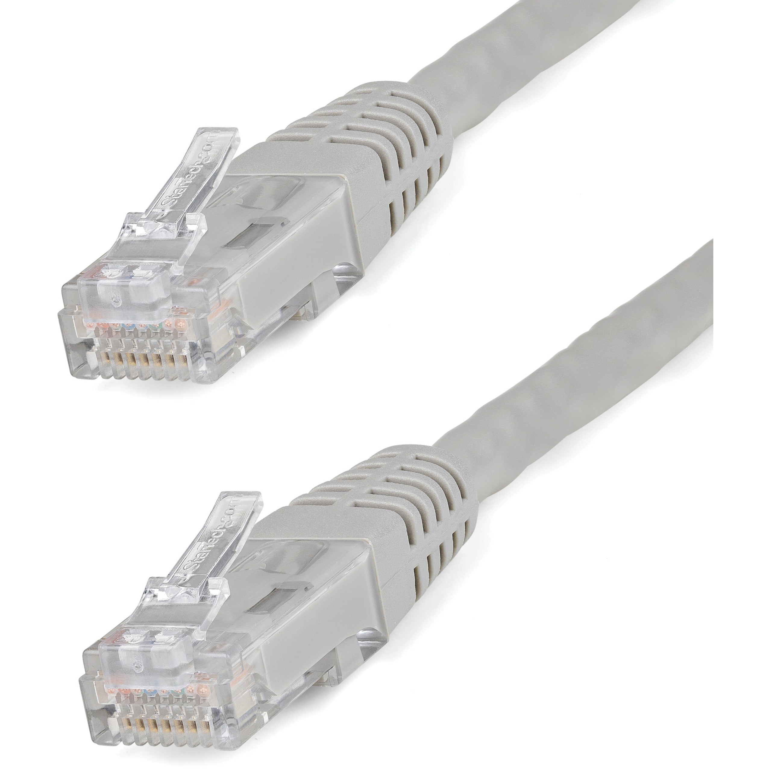 StarTech.com C6PATCH50GR 50ft Gray Cat6 UTP Patch Cable ETL Verified, 10 Gbit/s Data Transfer Rate, Strain Relief