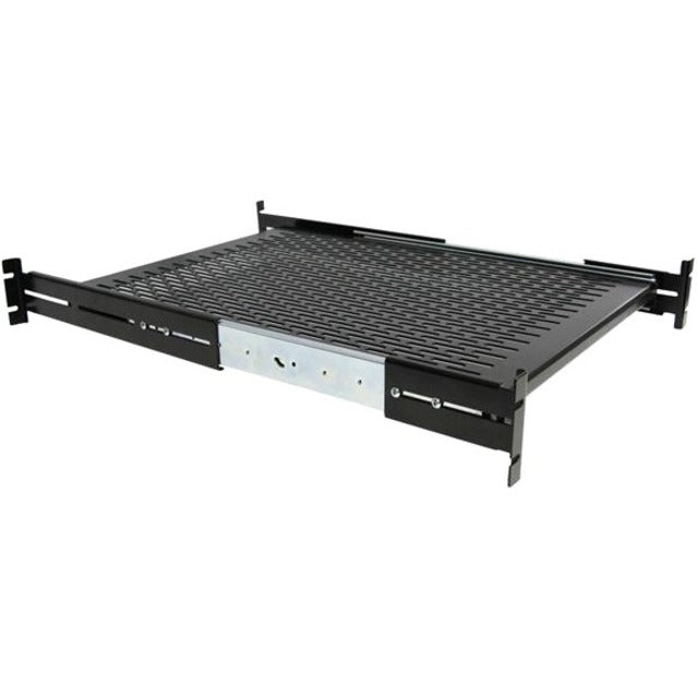 StarTech.com UNISLDSHF19 19" Adjustable Sliding Server Rack Cabinet Shelf, TAA Compliant, Lifetime Warranty