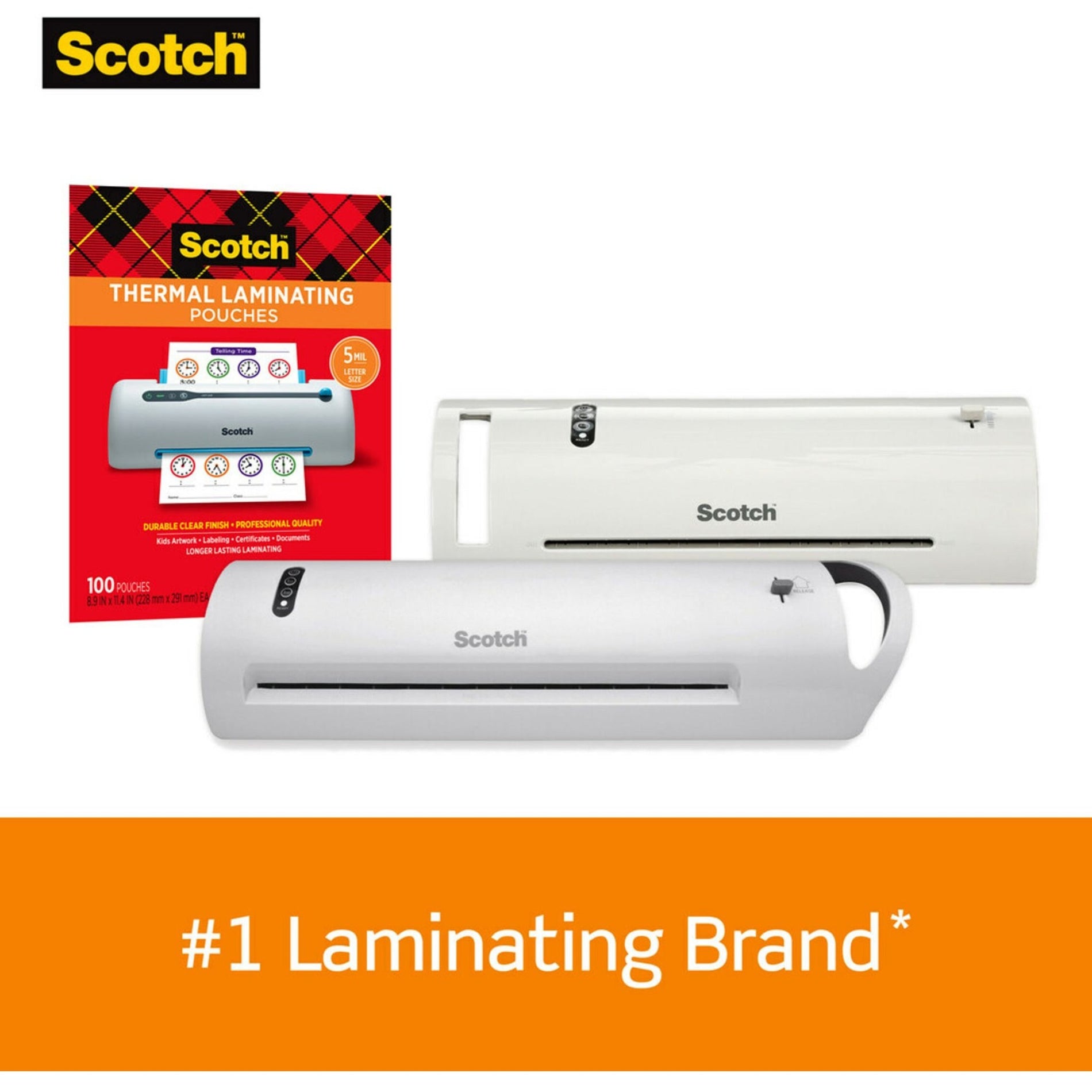 Scotch TP385450 Thermal Laminating Pouches, Ltr, 11-1/2"x9", 50/PK, Clear
